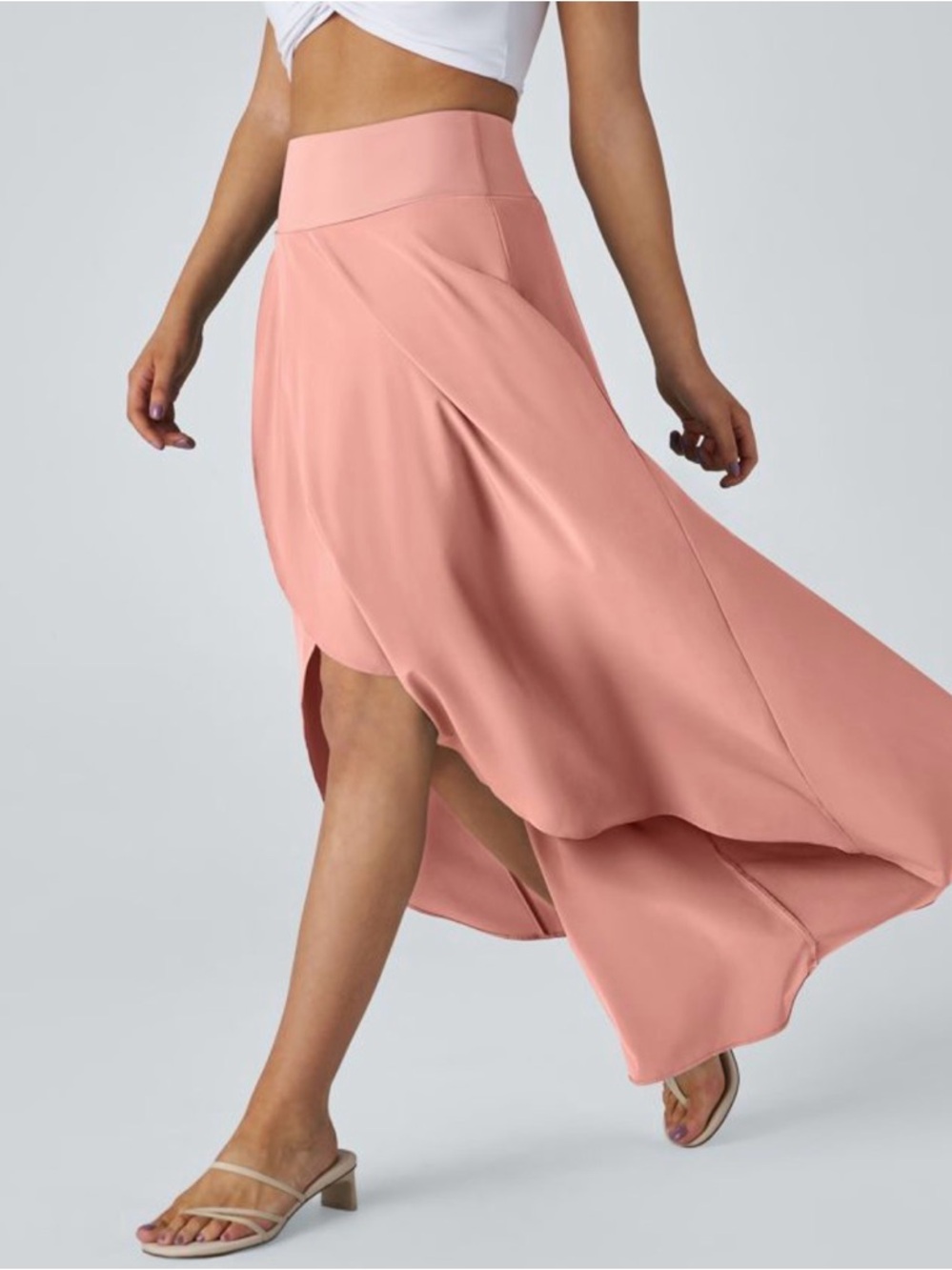 Breezeful™ High Waisted High Low Ruffle 2-in-1 Flowy Quick Dry Casual HALARA